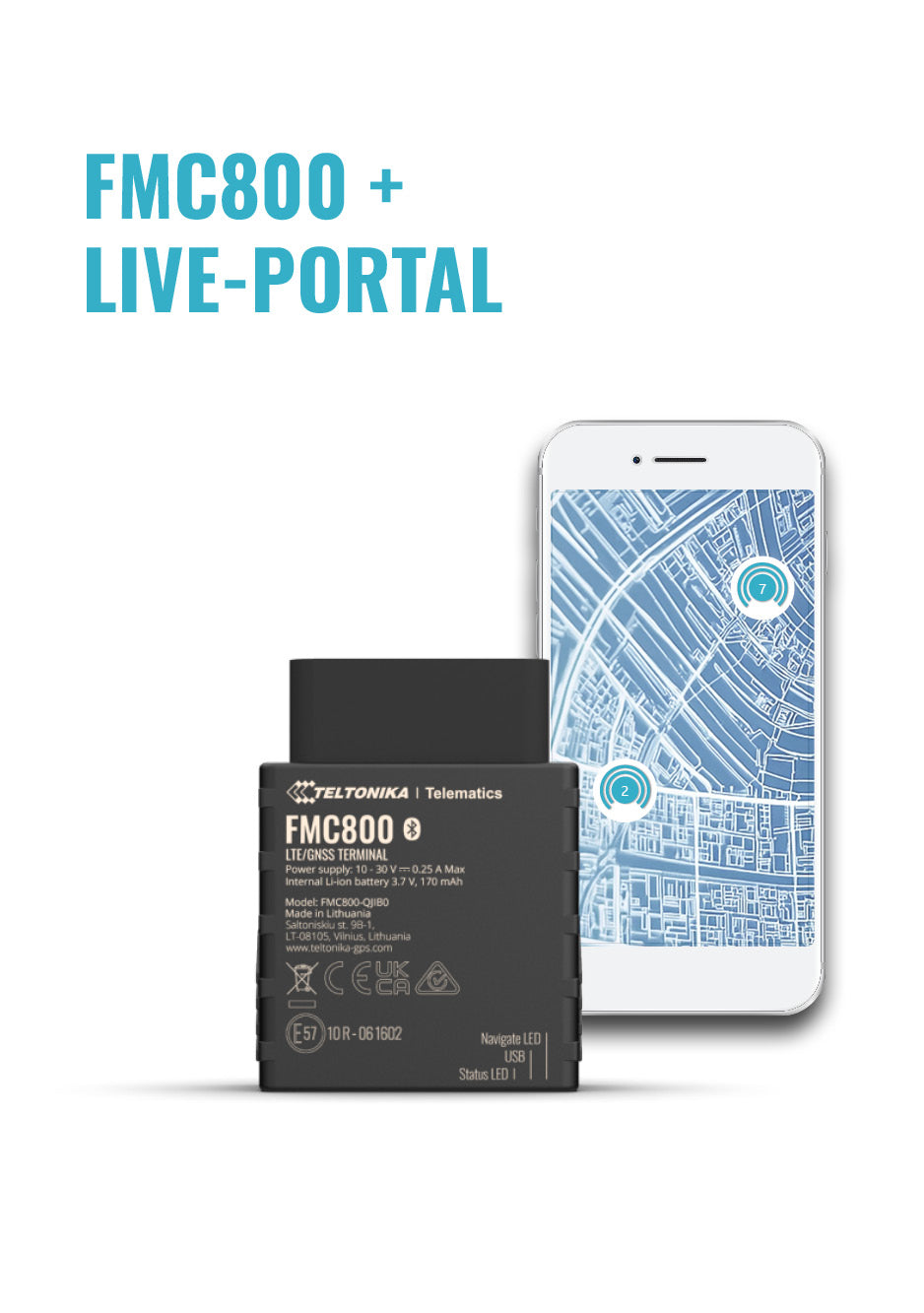 Teltonika FMC800 GPS Tracker + Live Portal Service